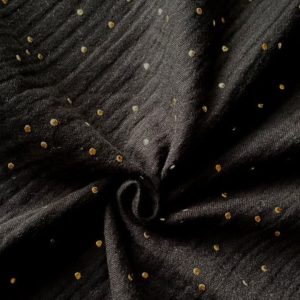 tissu double gaz noir paillette pour création artisanale d'accessoires