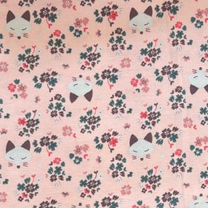 tissu jersey chat rose pour création artisanale de culottes