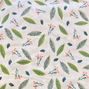 tissu feuilles vertes pour création artisanale de culottes