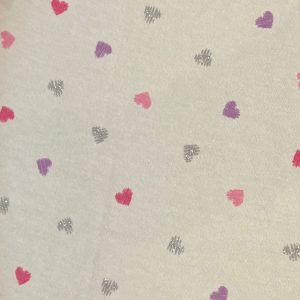tissu jersey paillette coeur argenté pour création artisanale de culottes