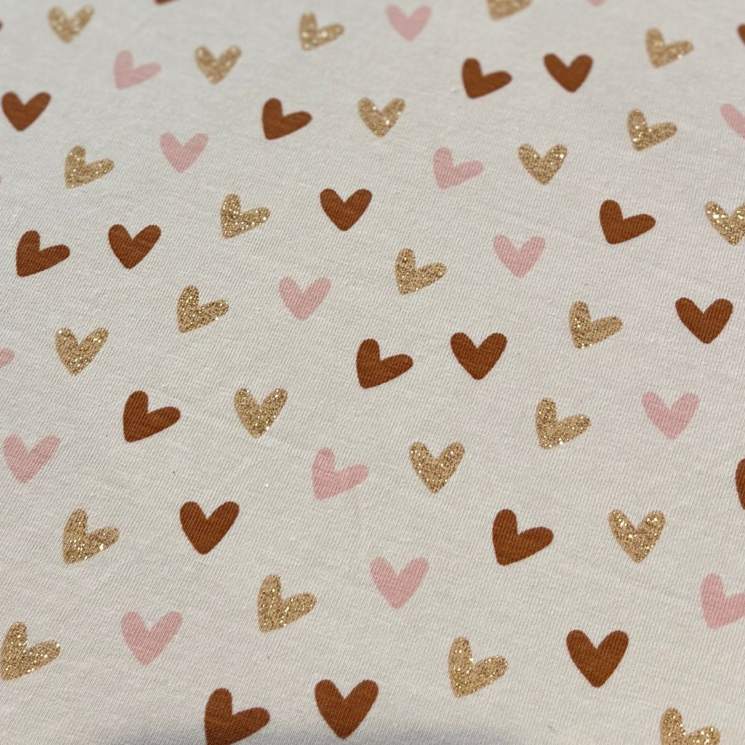 jersey paillette coeur marron