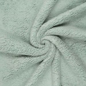 tissu sherpa vert de gris pour créations artisanales de gilet berger